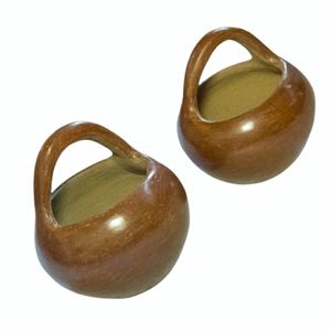 Vintage Native Pottery Brown Little Clay Pots Baskets Trinkets